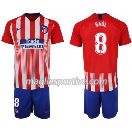 Completo Calcio Atlético Madrid SAUL 8 Bambino Divisa Prima 2018/2019